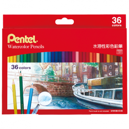 【 Pentel 飛龍 】水溶性色鉛筆36色 /盒 CB9-36TW, , large
